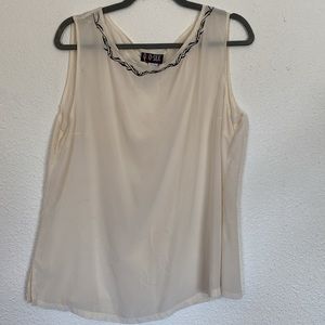 Vintage SILK embroidered tank‎